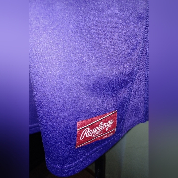 A Puyallup Vikings Baseball Purple Rawlings Fleece Pullover Shirt - Picture 9 of 9